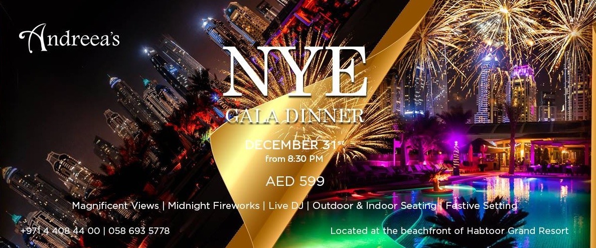 Andreea’s NYE 2019 Gala dinner - Coming Soon in UAE